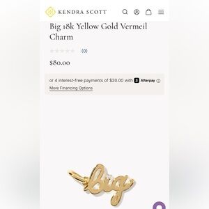 Kendra Scott “Big” Gold Charm